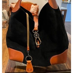 Dooney and Bourke Black Suede Hobo Bag